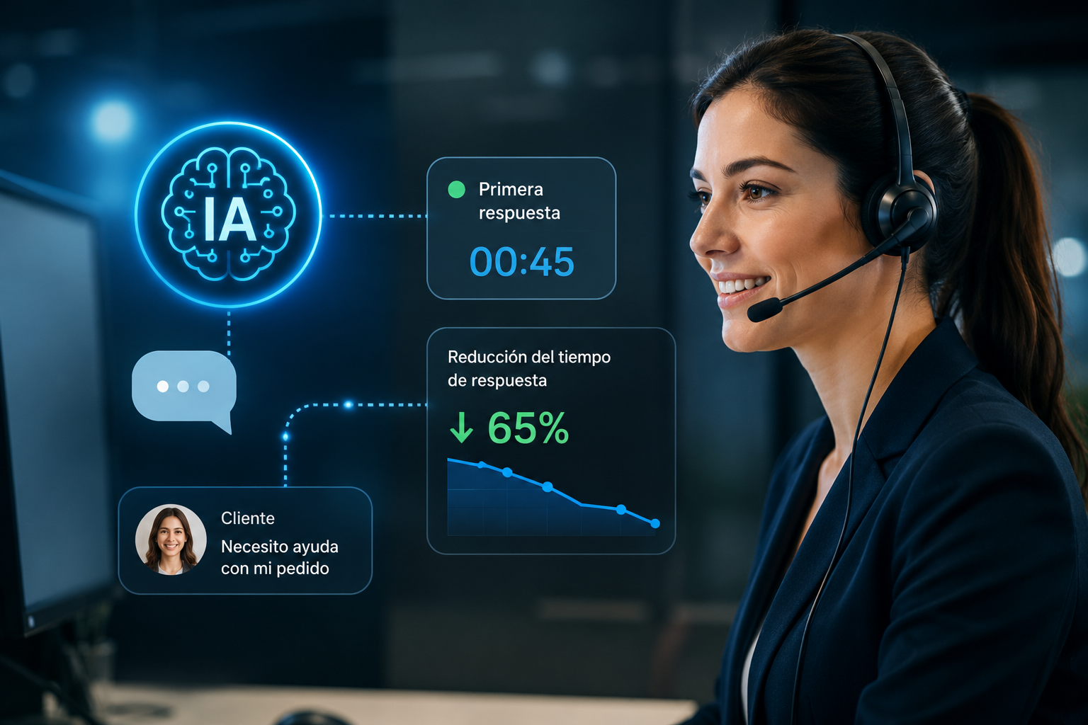 Cómo reducir el tiempo de primera respuesta en contact centers con IA