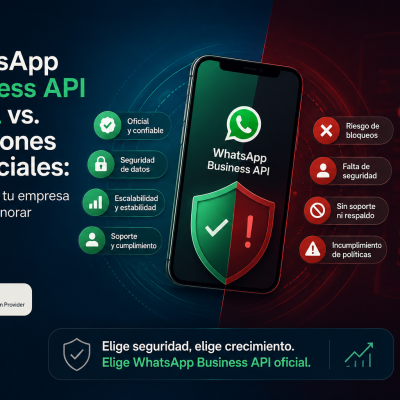 WhatsApp Business API oficial vs. soluciones no oficiales: riesgos que tu empresa no puede ignorar